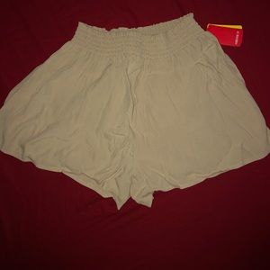 High waisted tan shorts